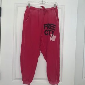 Free city pink sweatpants